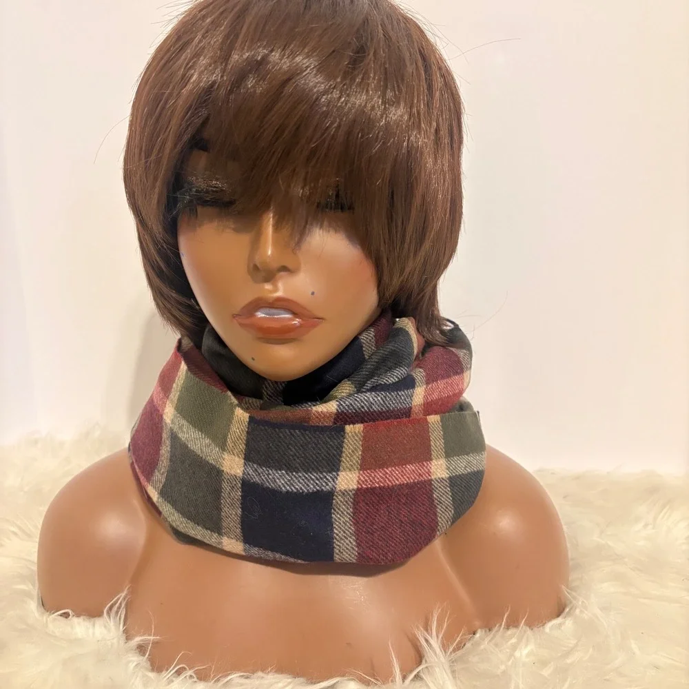 Pendleton Pure Virgin Wool Scarf‎ Plaid Red Blue Green Fringe Made in USA